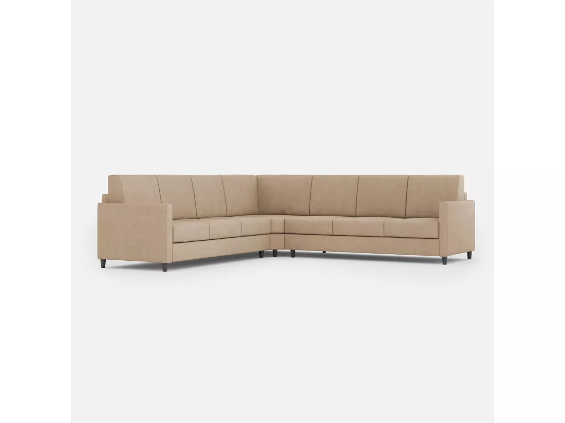 Canapé d'angle moderne italien tissu beige Korane - 5 tailles-Taille 281x281 cm