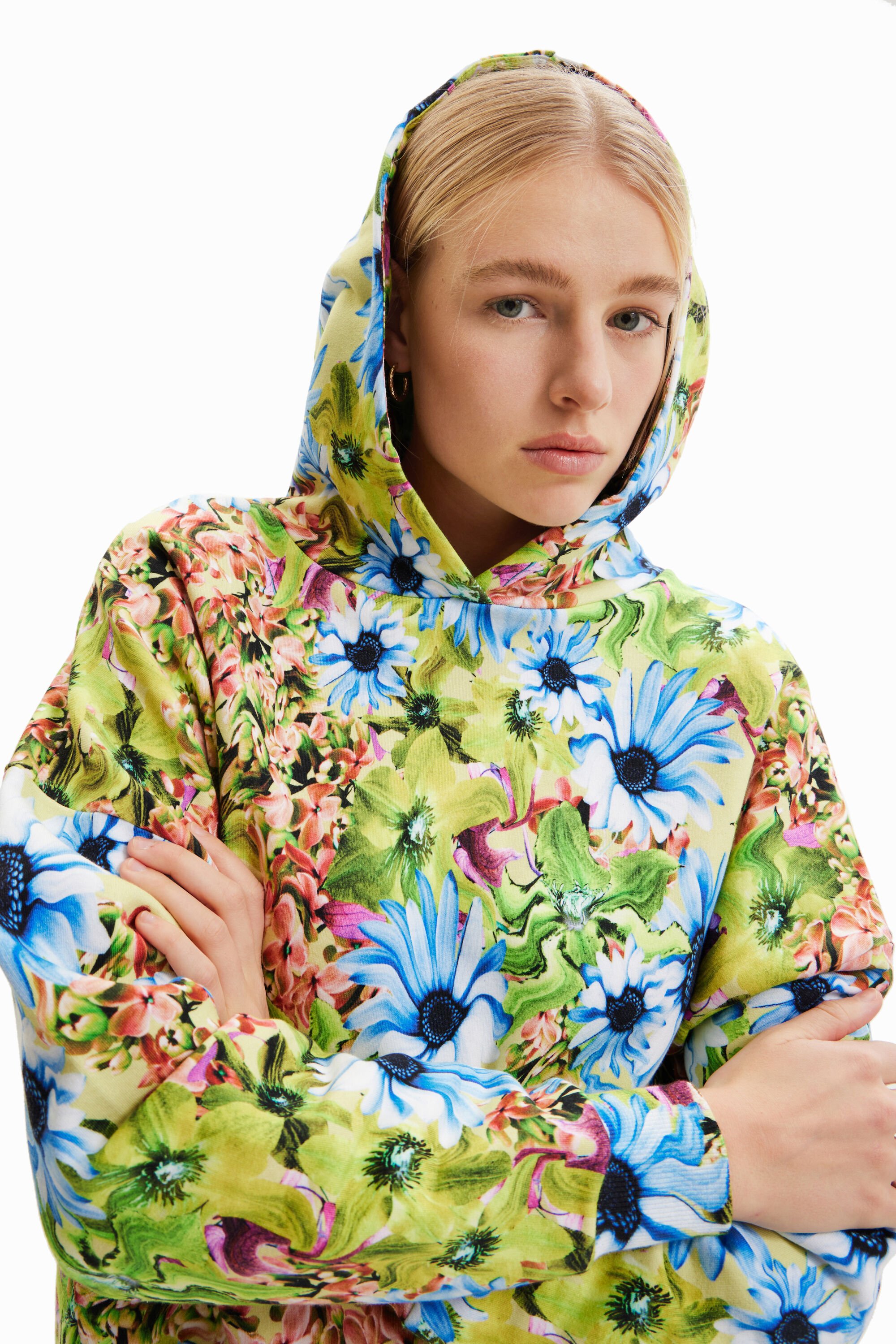 Sweat-shirt oversize fleuri