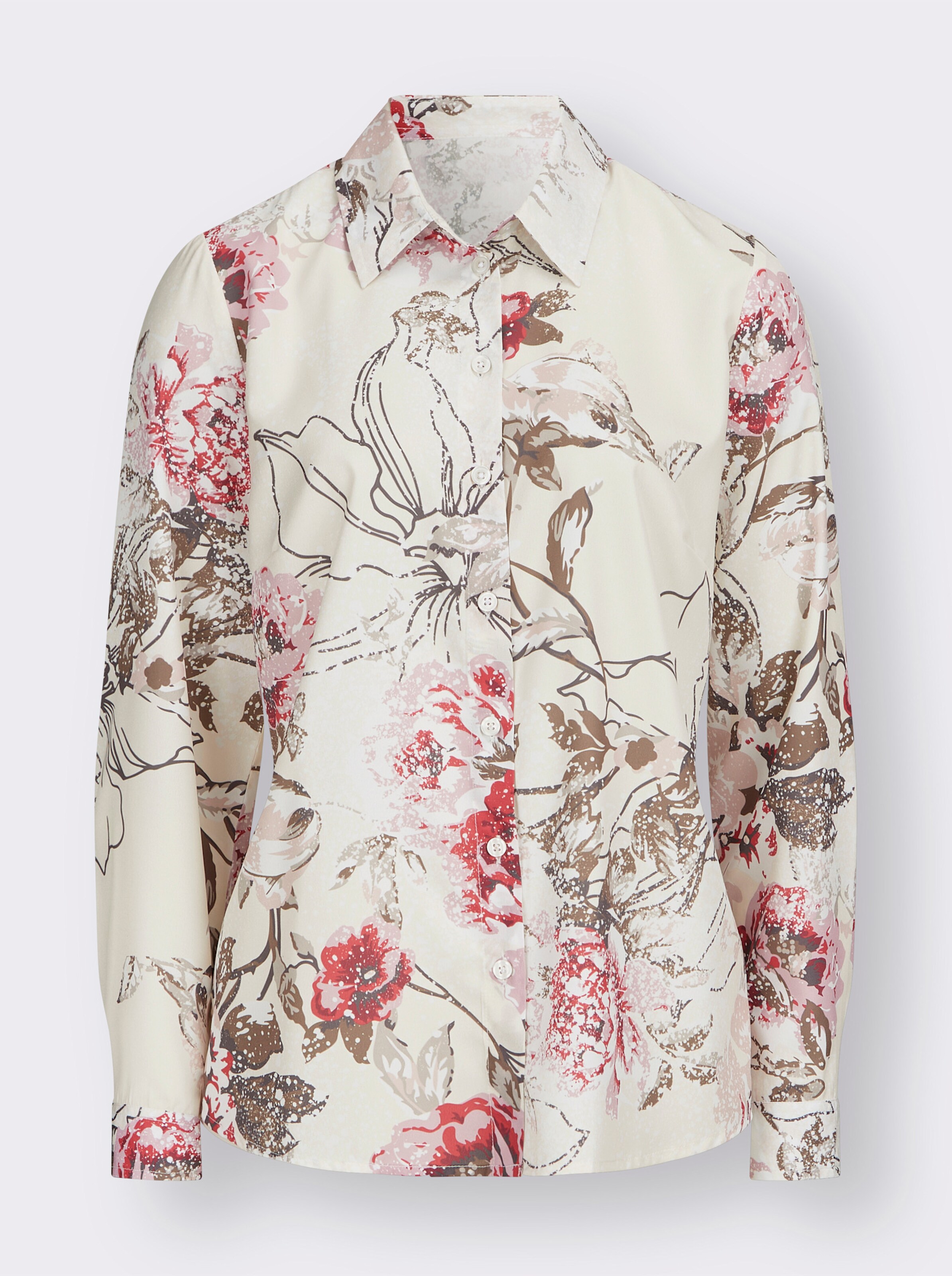Hemdbluse mit Blumen-Muster