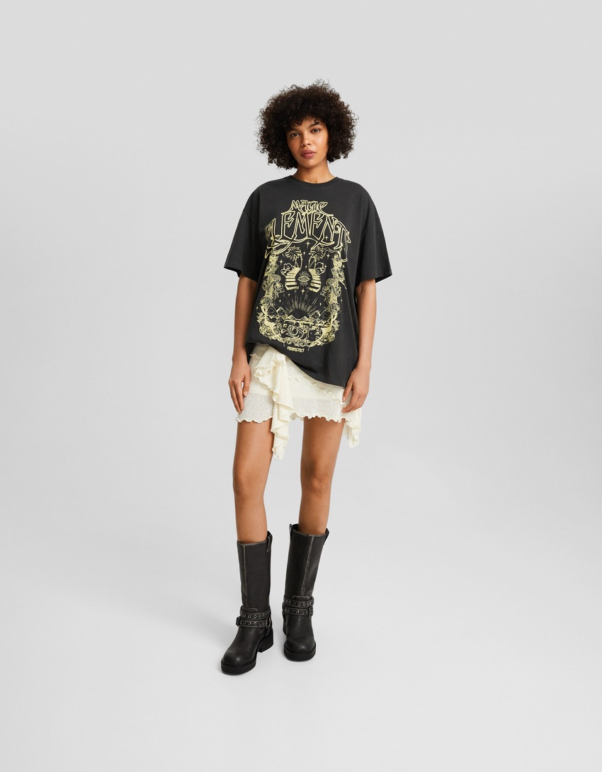 Camiseta de manga curta com estampa