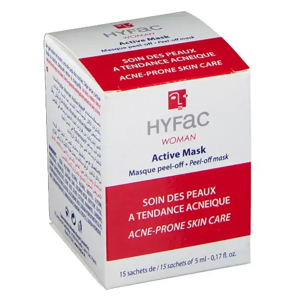 Máscara facial peel-off Hyfac Woman Active, 15 unidades.