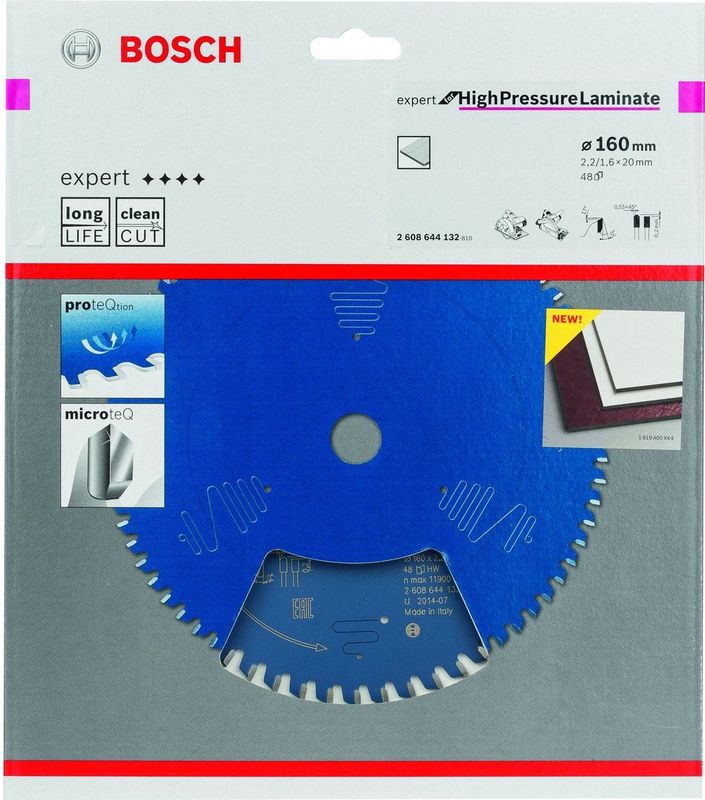 Bosch - Expert Cirkelzaagblad - 160mm - 48 Tanden - Voor Hout