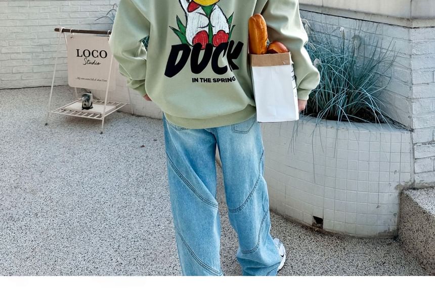 SeoulPop - Losse sweatshirt met eendenprint