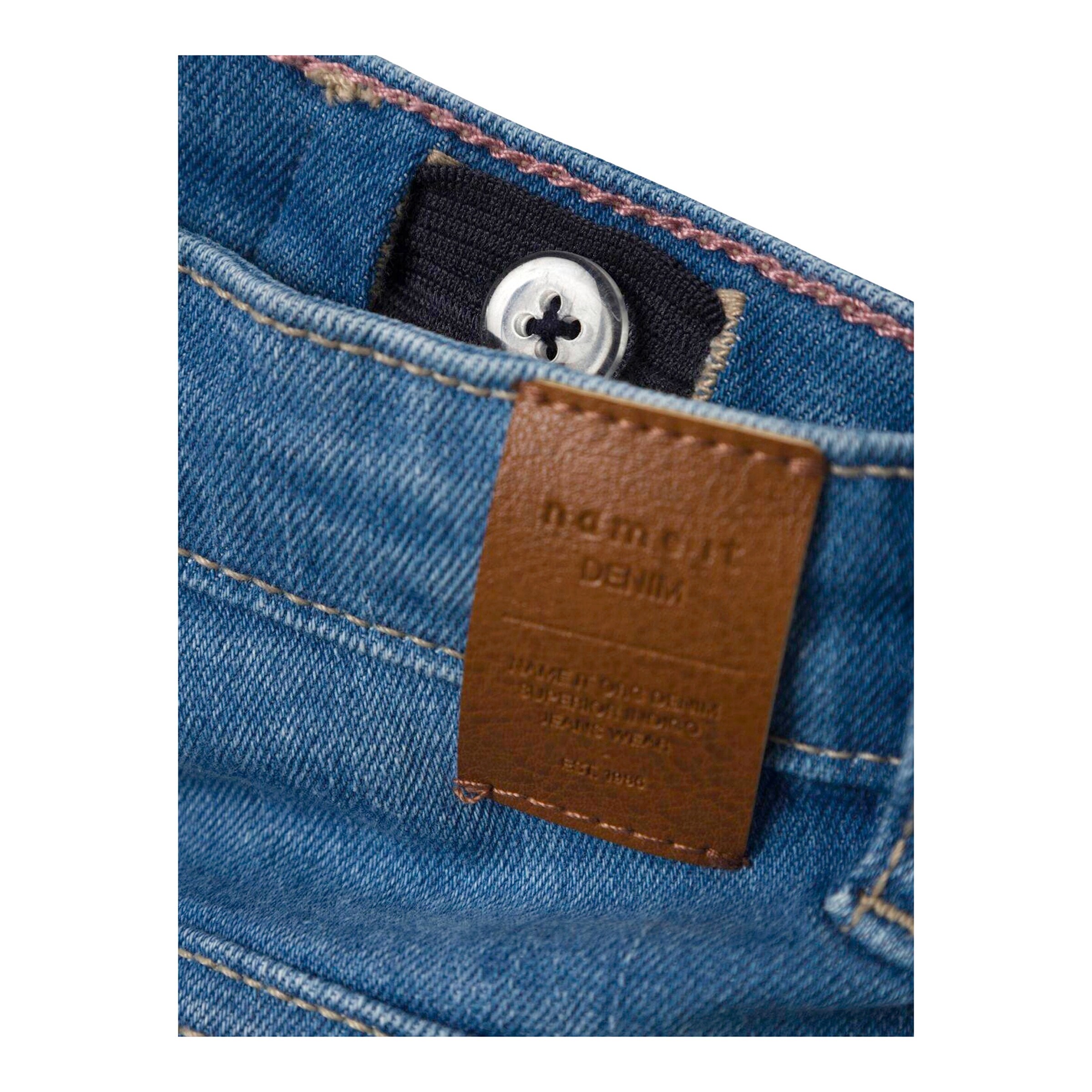 NAME IT Jeans 5 Pocket Blumenstickerei denim