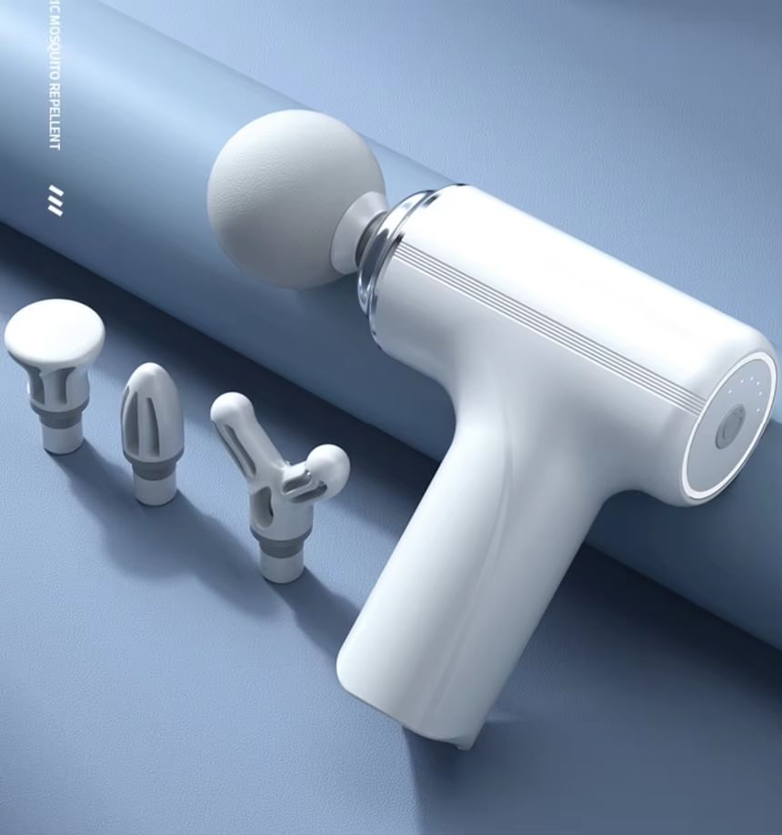 HOMTEC - USB oplaadbare mini-massagepistool met verwisselbare kop