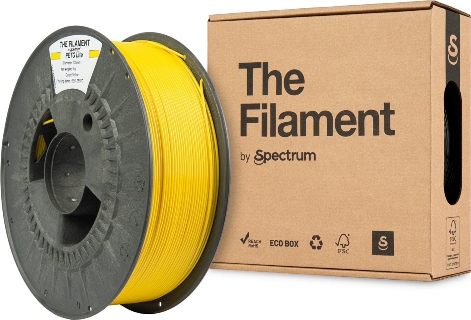 The Filament  PETG Lite Yellow, 1,75 mm / 1000 g    Technisches PETG für zuverlässige Alltagseinsätze in Yellow