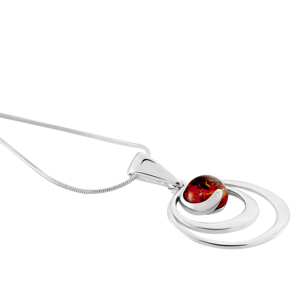 Collier Argent Blanc Alanna Ambre