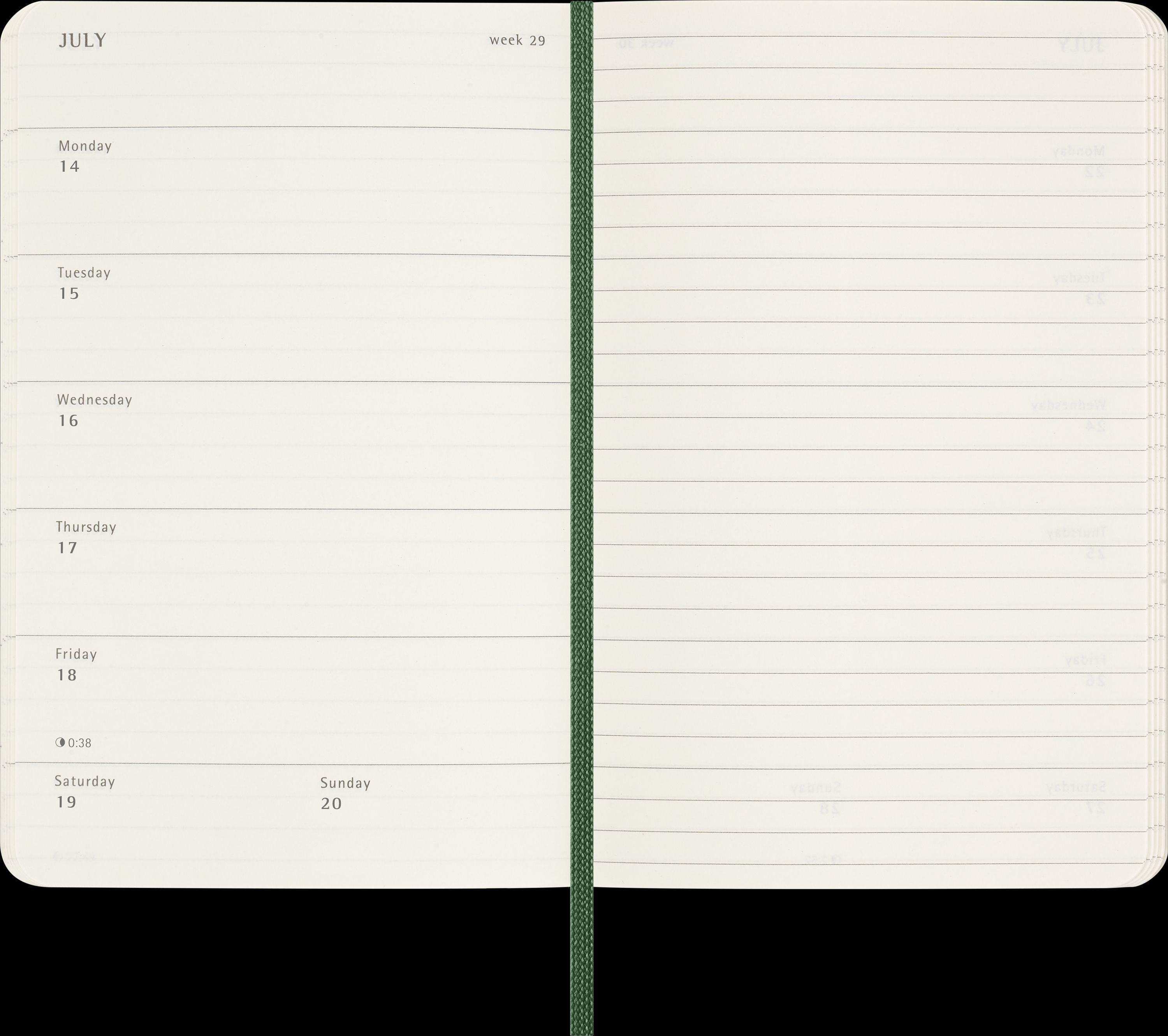 Moleskine 12 Monate Wochen Notizkalender 2025, Pocket/A6