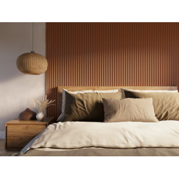 Lattenwand Decowall Acoustic Curve terra 260x30cm, 2 stuks (1.56m2)