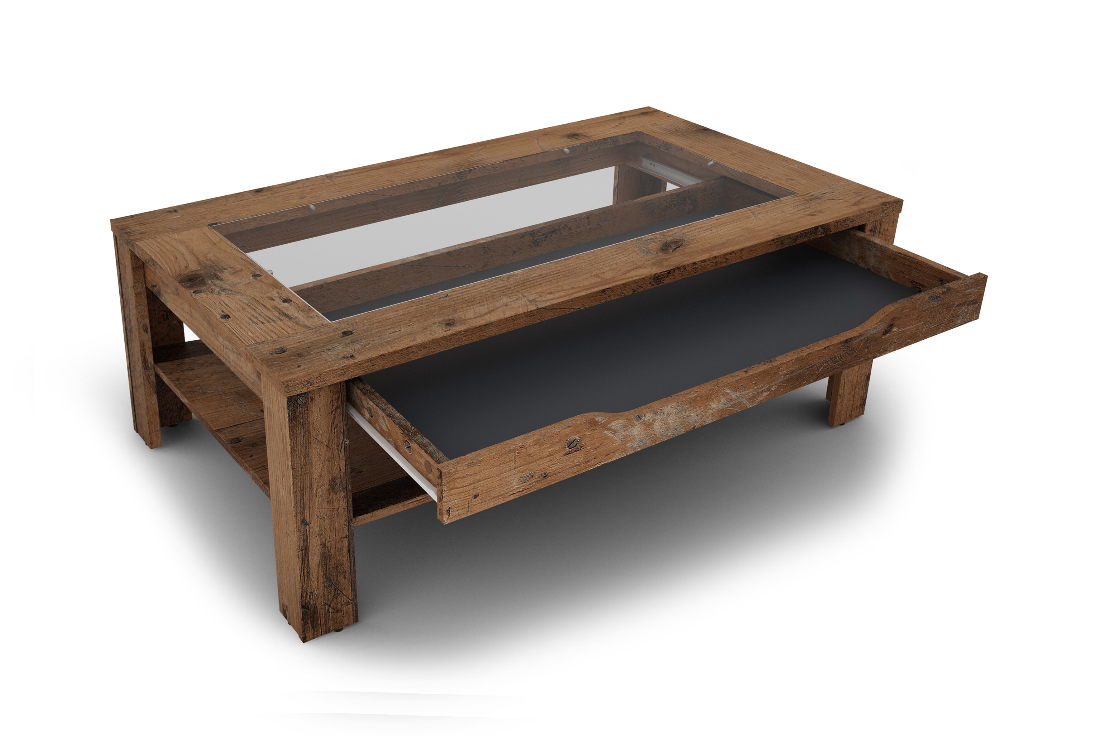 byLIVING Couchtisch RALPH, Breite 110 cm, Old Wood (Altholz-Optik)/anthrazit