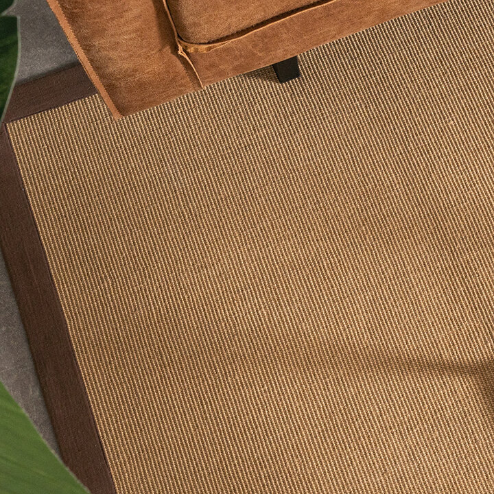 Sisal vloerkleed - Tulum Border Bruin