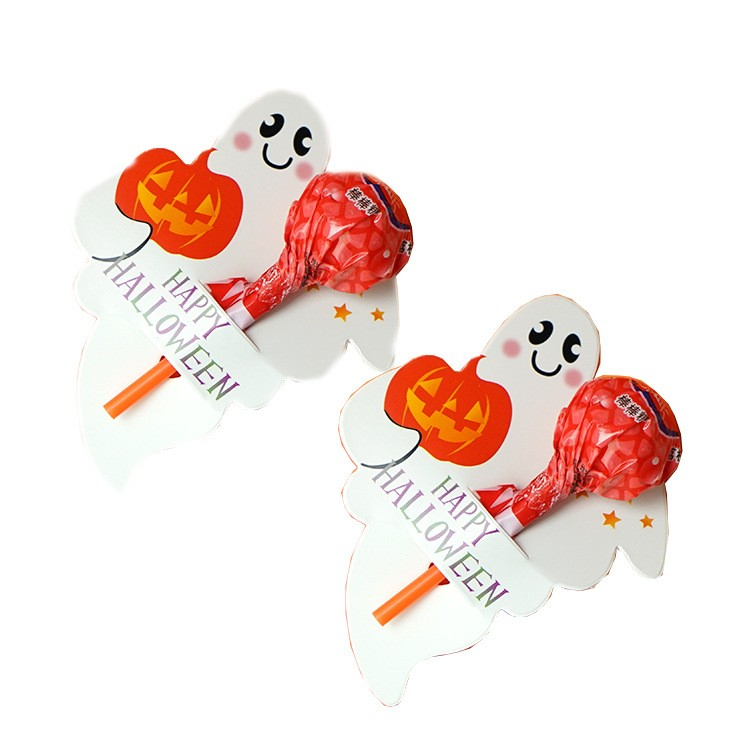 (25er Set) 10x8cm Halloween Gast Geschenk Süssigkeiten Gespenst Party Tisch Deko Lollipop Halter - Geist