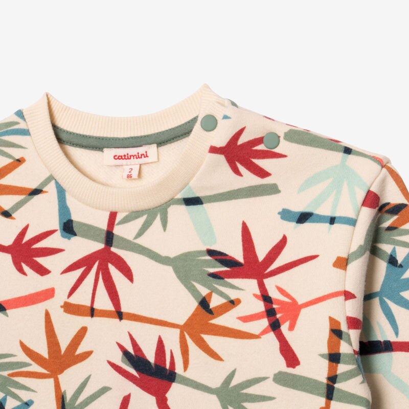 Sweat bébé garçon néo camo palmes jaune Catimini Jaune