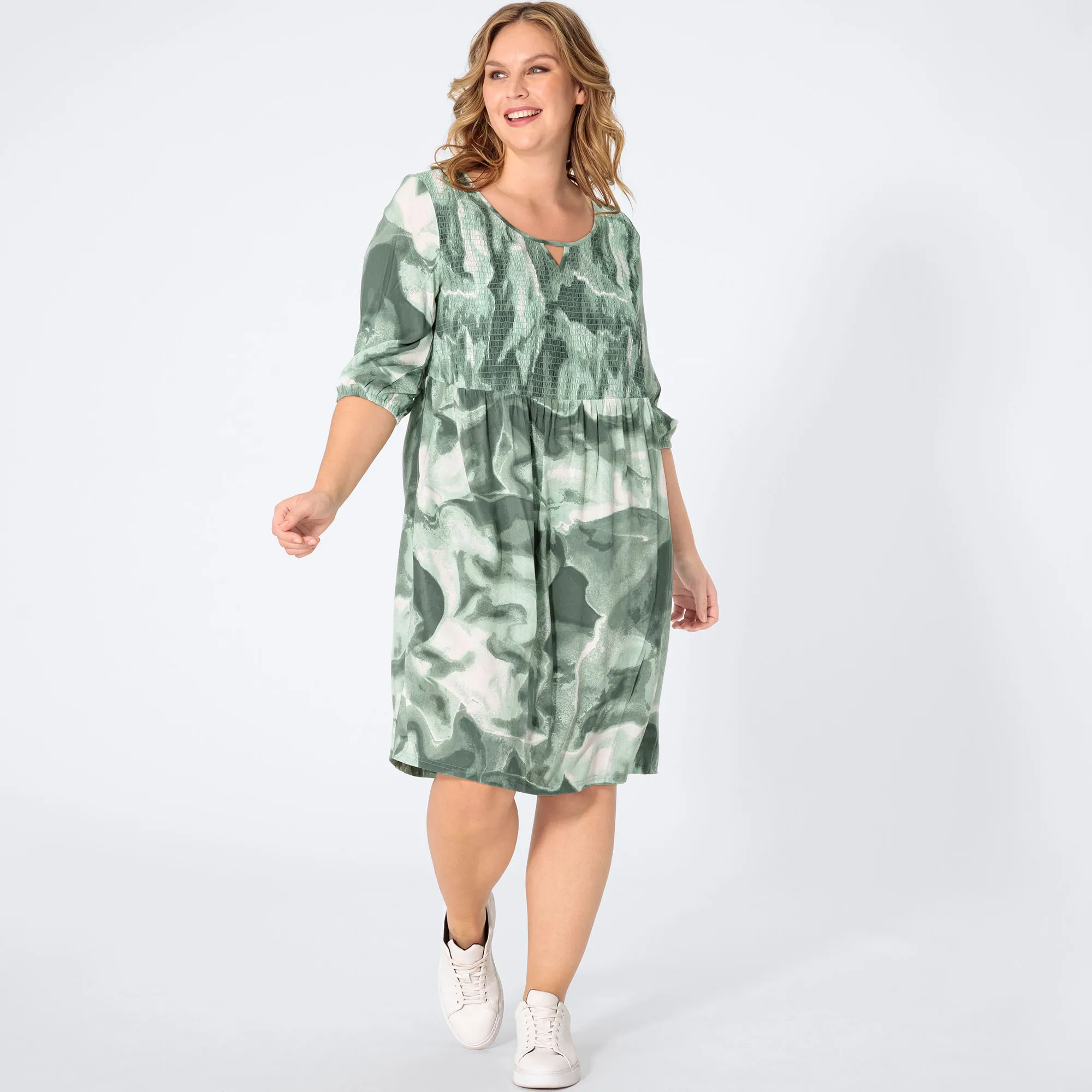 Damen-Kleid, 3/4 Arm, große Größen