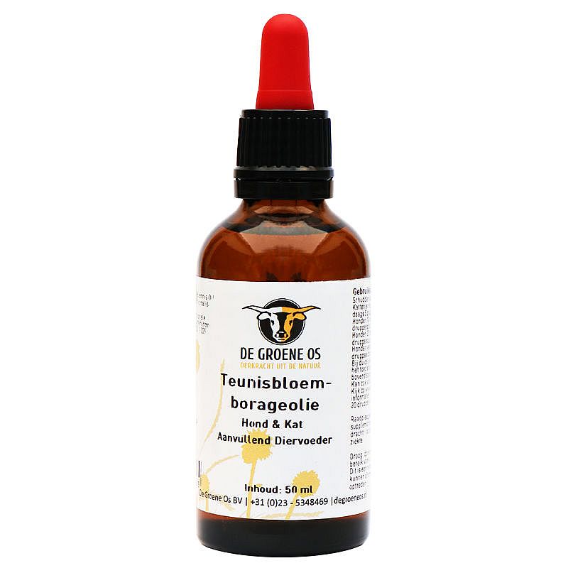 Teunisbloemolie Groene Os hond kat 50 ml druppelflacon