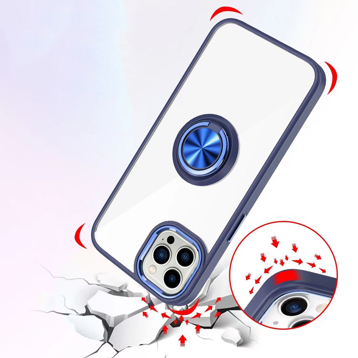 Schutz Handy Hülle für Apple iPhone 15 Pro Max Case Cover Ring Halter Bumper Neu