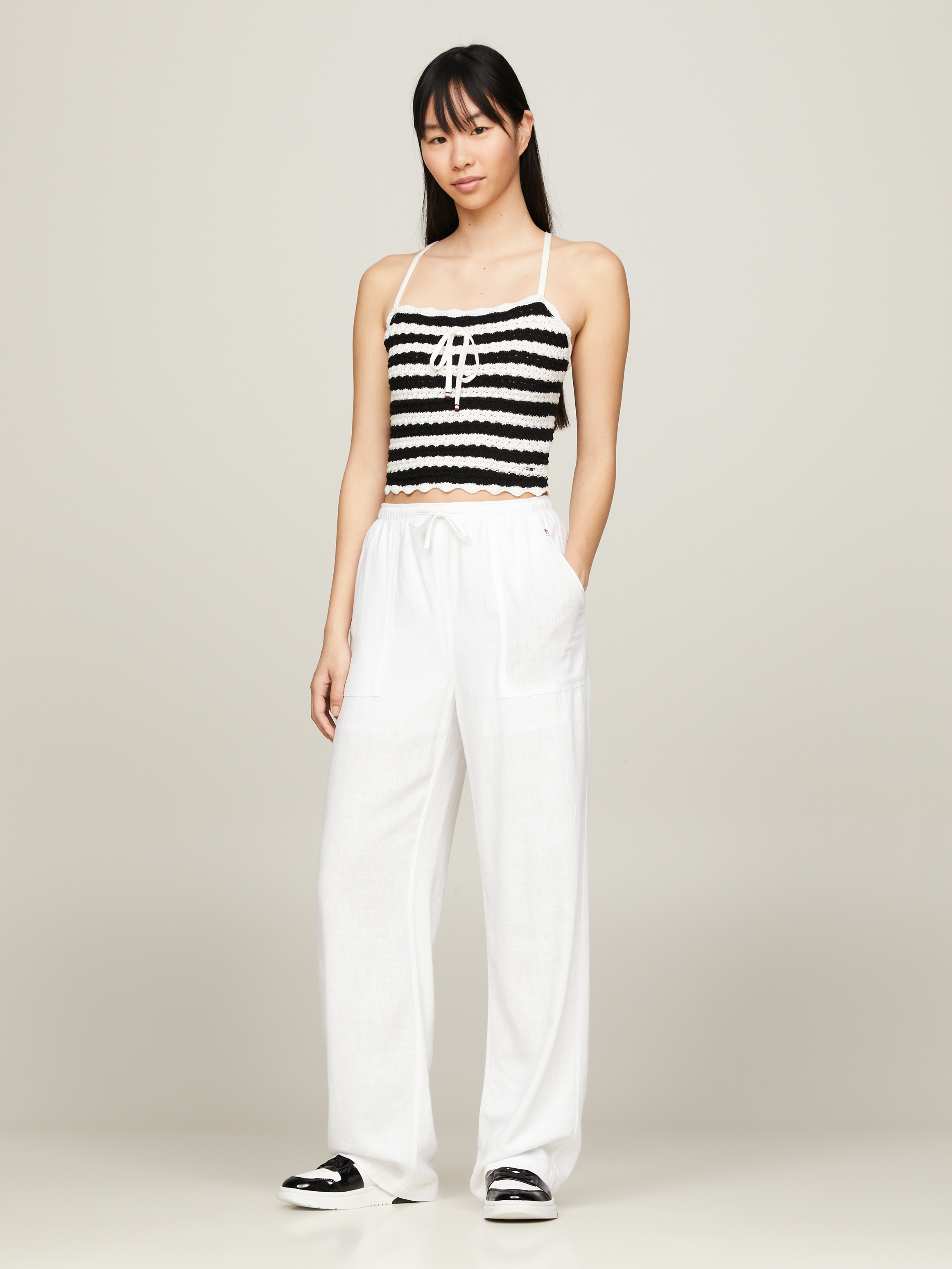 Tommy Jeans Spaghettitop »TJW CROCHET STRIPE TOP«
