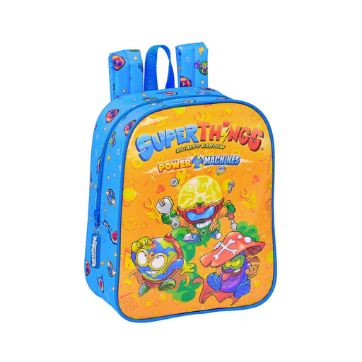 Mochila infantil Safta Superthings Série 7, 220x100x270 mm, azul/multicolorida (M232)