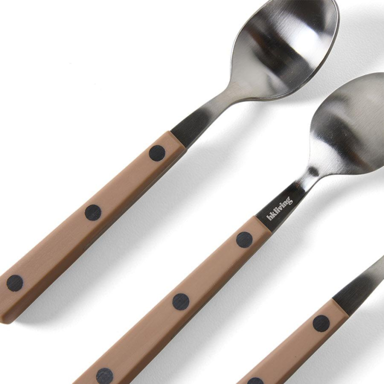 HKliving 70's Cutlery theelepels set van 4, Taupe
