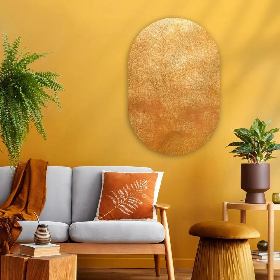 MuchoWow Wand decoratie 60x90cm IJzer Roest Goud Metaal