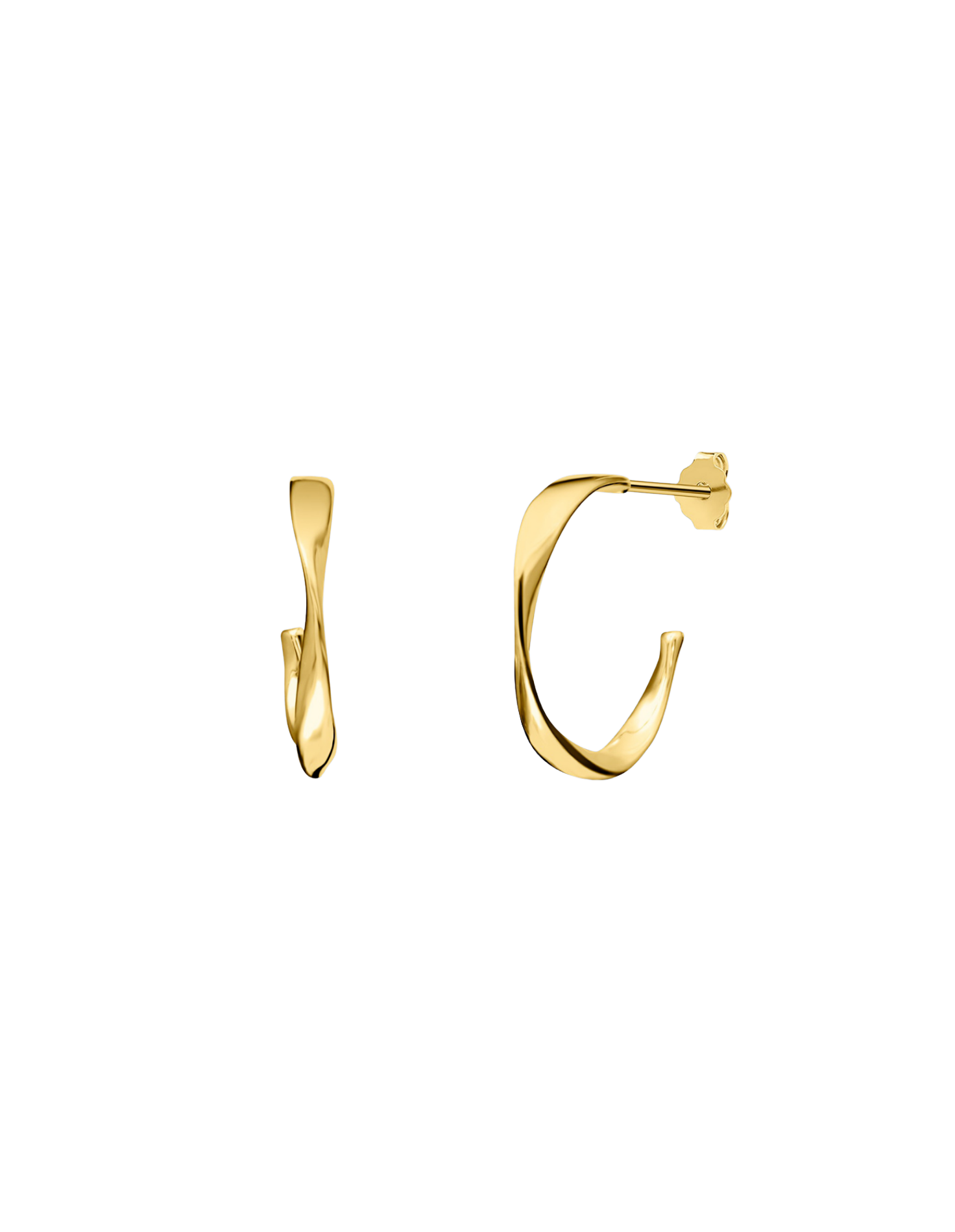 Solveig Hoops | 925 sterling sølv/18k forgyldt. 15 mm. 2 pcs. | Gold | & Copenhagen