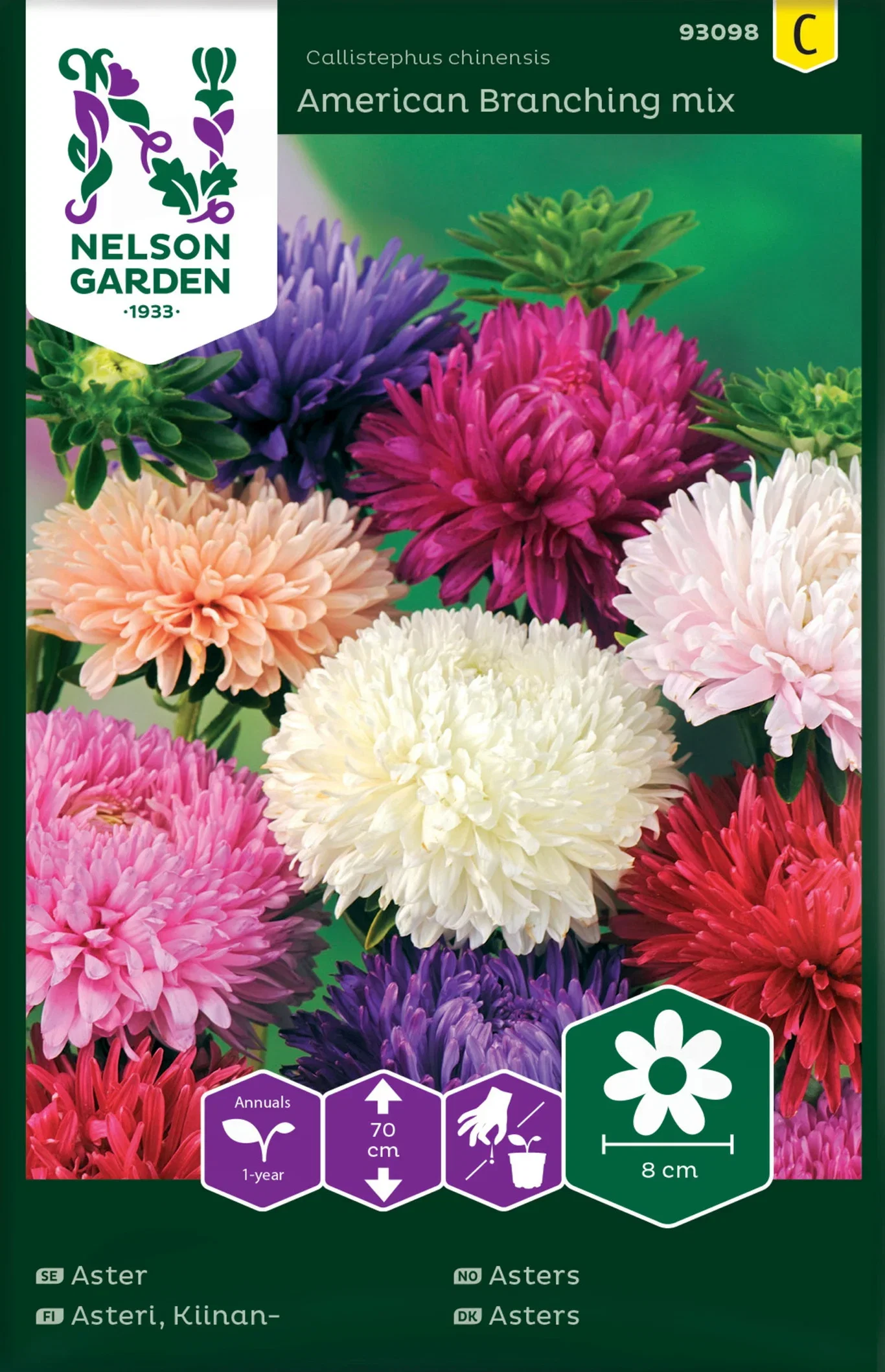Callistephus chinensis 'American Branching mix' Asters American Branching mix