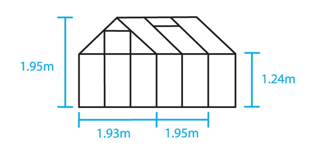 Halls Popular 66 - Tuinkas - Zilver - 195x193x195 cm - Veiligheidsglas