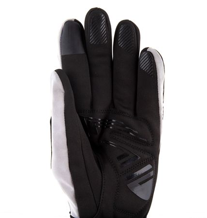 BEAM LIGHT reflektierende Unisex-Softshell-Handschuhe  silber  S=7