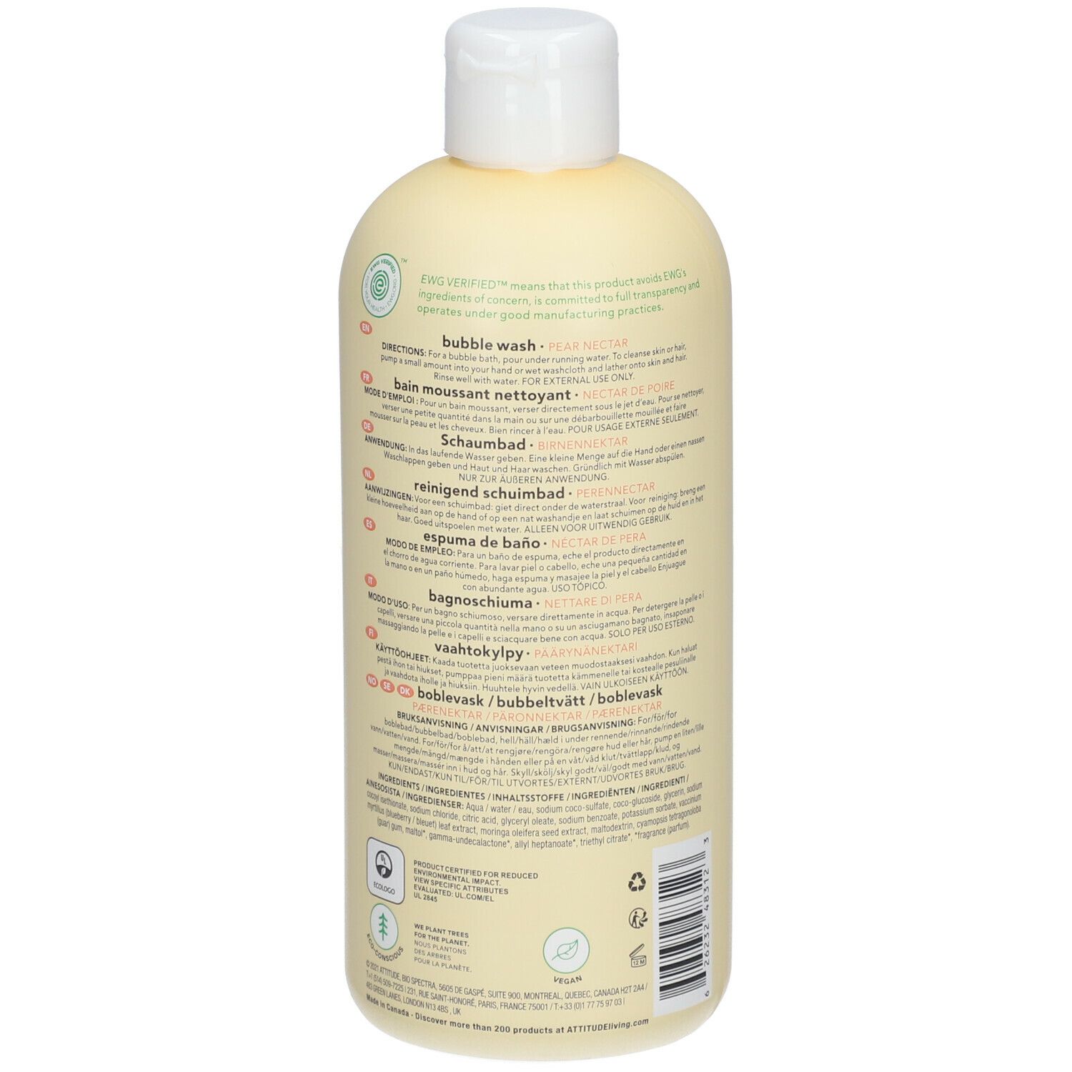 ATTITUDE® baby leaves™ bubble wash
