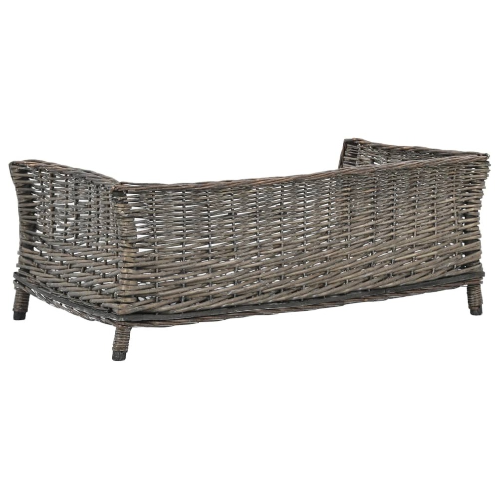 Panier pour chiens avec coussin 90 x 54 x 35 cm saule naturel gris