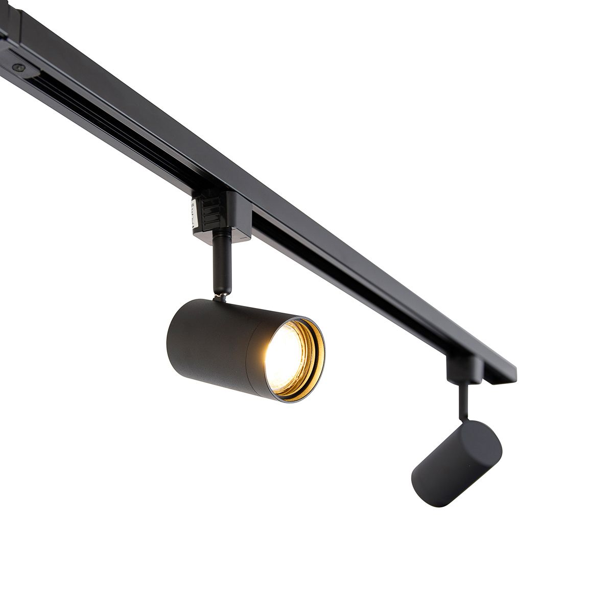 Smart 1-fase railsysteem met 4 wifi GU10 spots zwart - Iconic Jeana