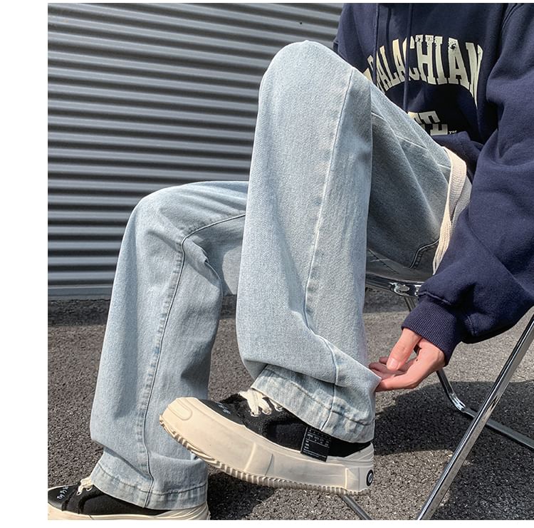 Priam - Gewassen wijde jeans met trekkoordtaille