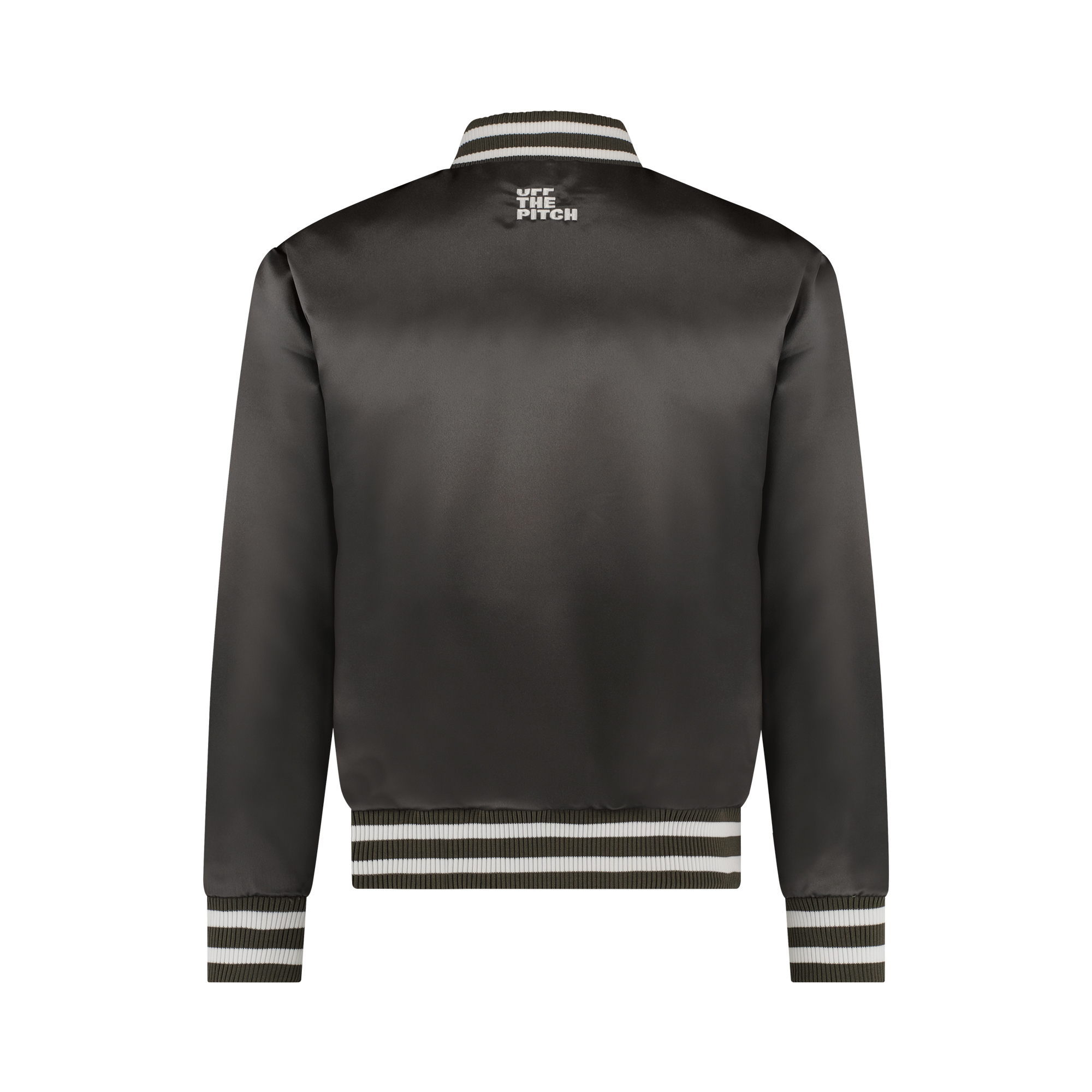 Off The Pitch Satin Varsity Jacket Heren Bruin