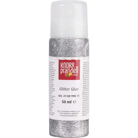 Knorr Prandell Glitterfarbe Glitter Glue silberfarben, 50ml