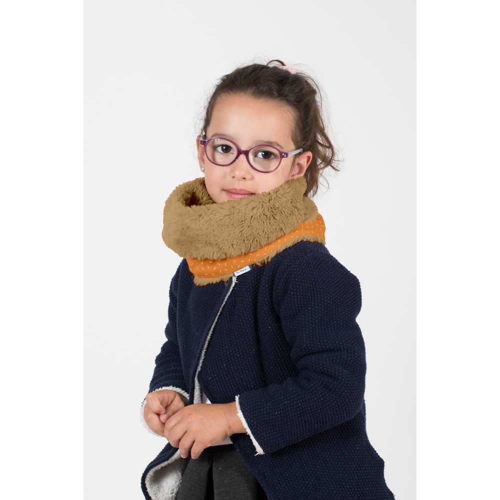 Echarpe Tube Enfant Paille Dorée Caramel