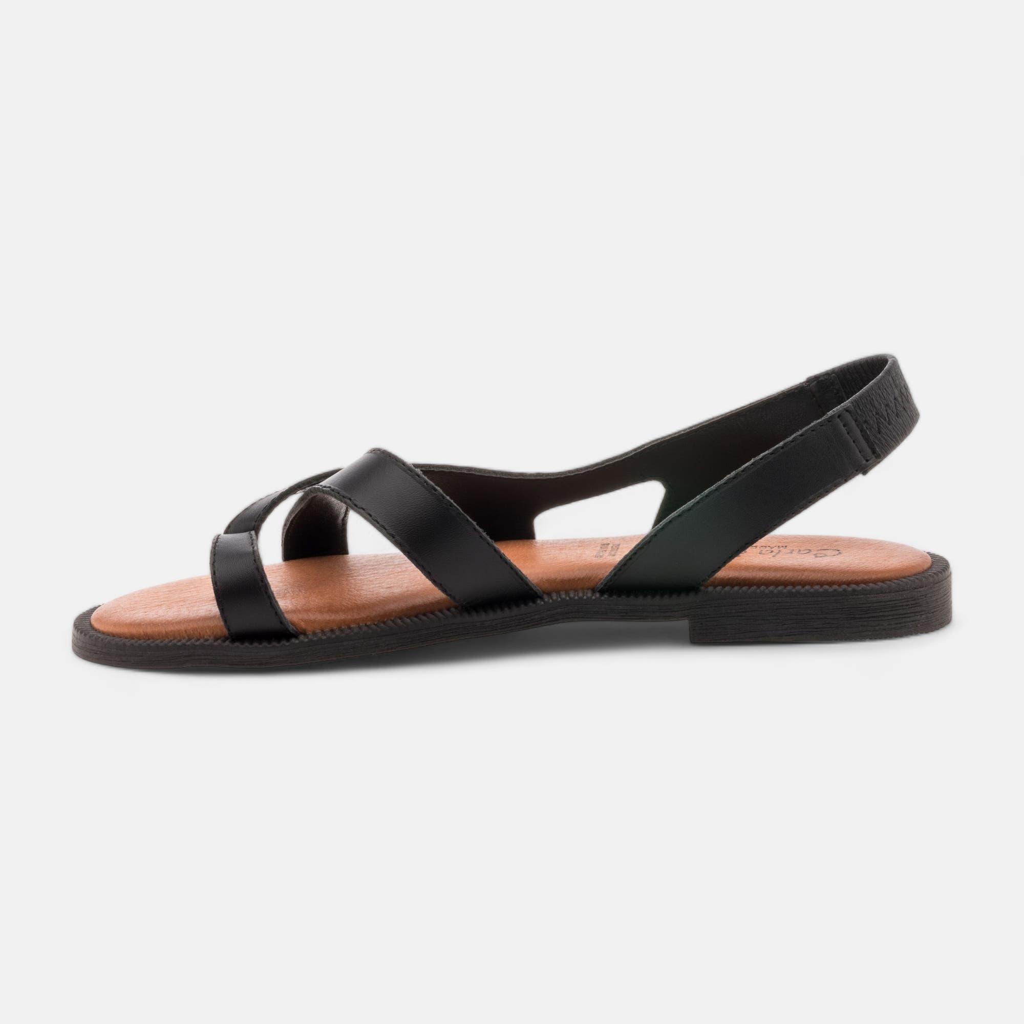 Sandales Femme en cuir noir