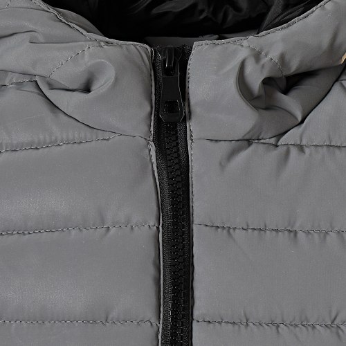 Doudoune Sans Manches Capuche Enfant 273KD Gris Réfléchissant