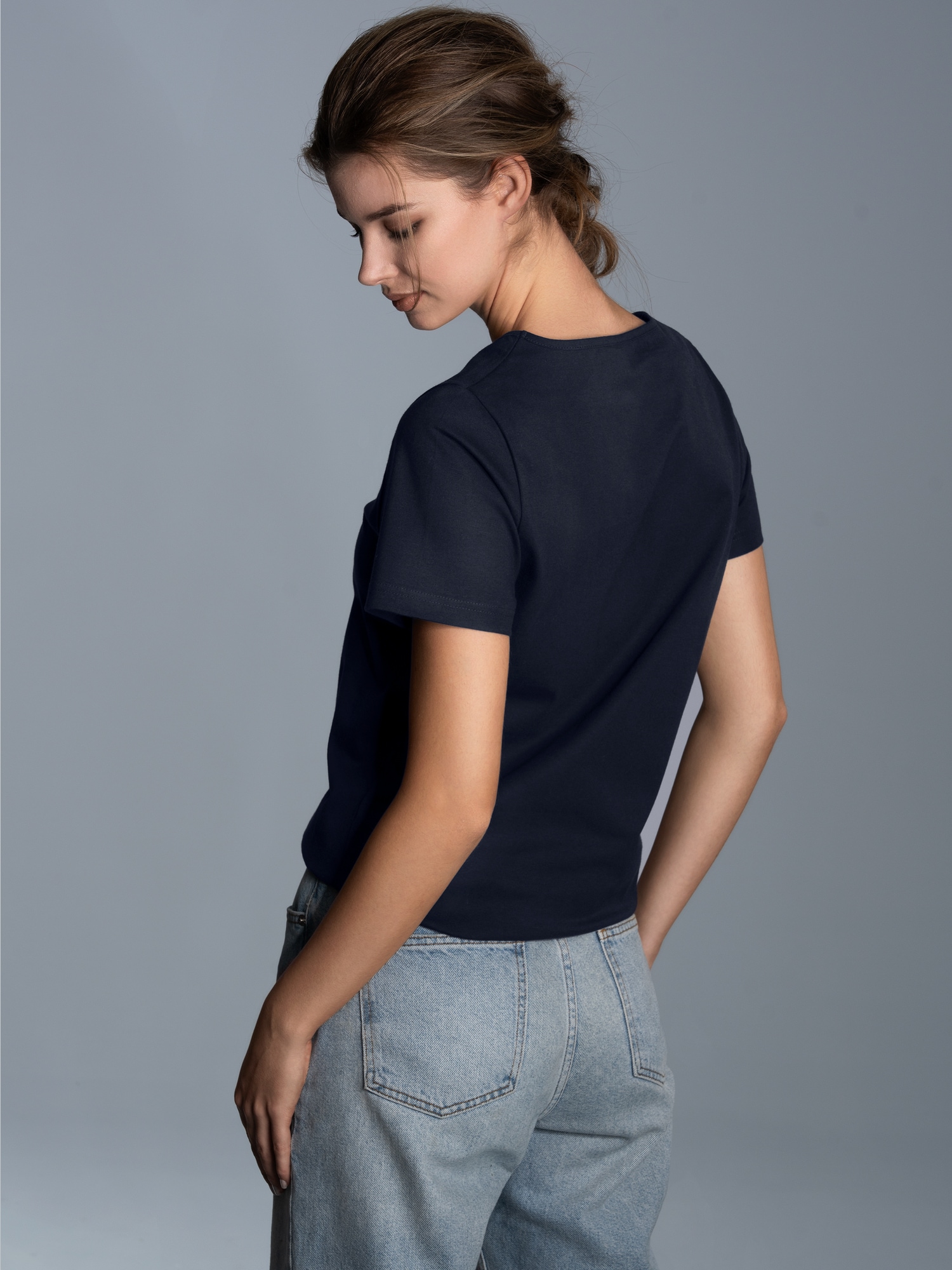 T-Shirt aus Biobaumwolle Navy-C2C