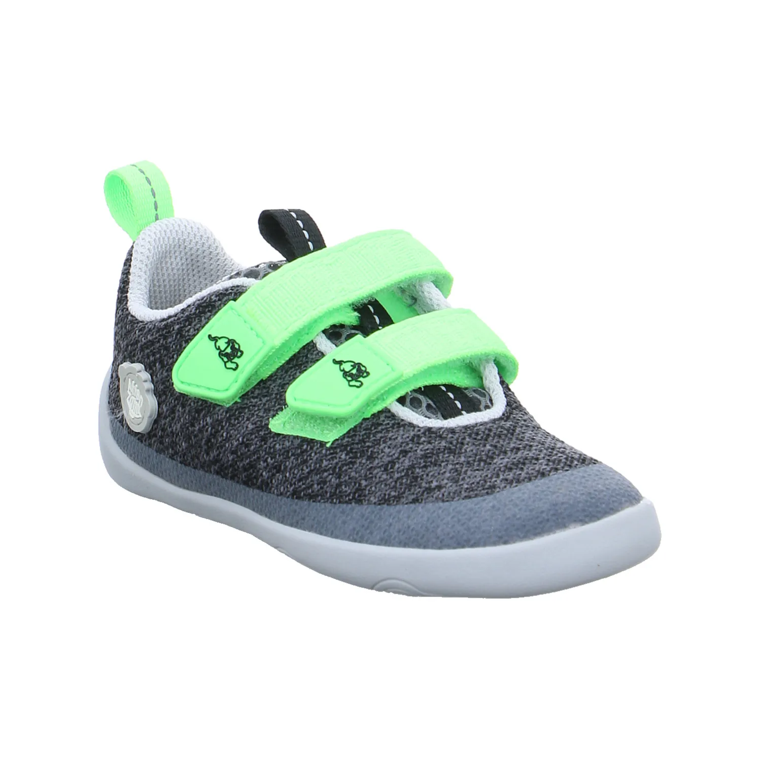 AFFENZAHN Kleinkinder-Halbschuh Klett Grau Textil  Komfortschuh