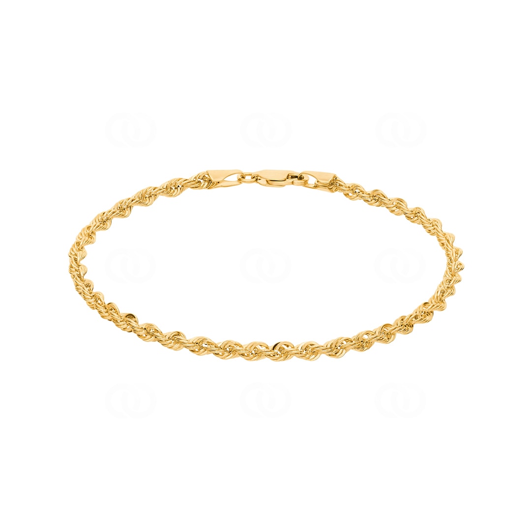 3.1mm Kordelarmband 750/18 K Gelbgold halbmassiv