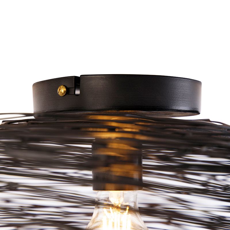 Design plafondlamp zwart ovaal - Sarella