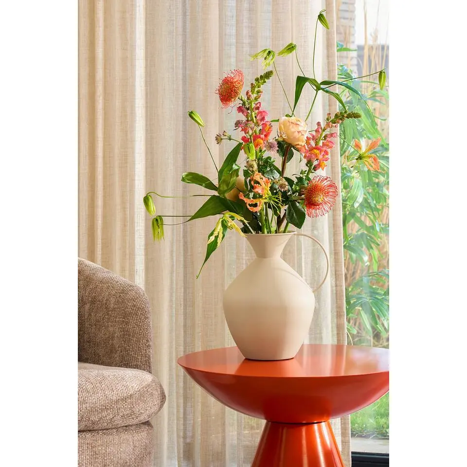 Mica Decorations Celise Bijzettafel - H44 x Ø59 cm - Metaal - Oranje