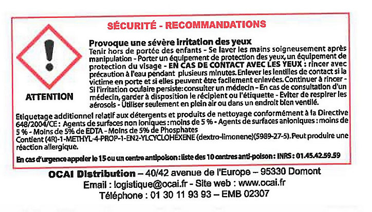 Lessive du sol au plafond Rénovocai 1L