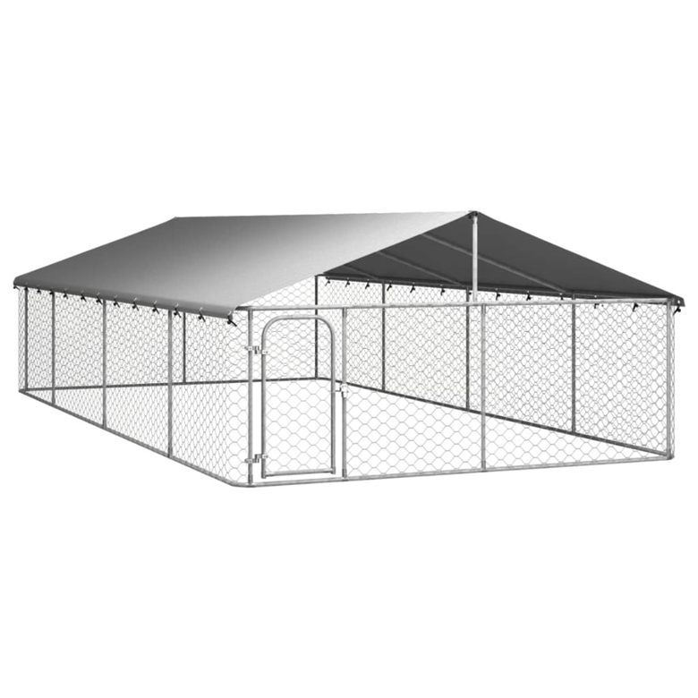Canil de exterior vidaXL Silver