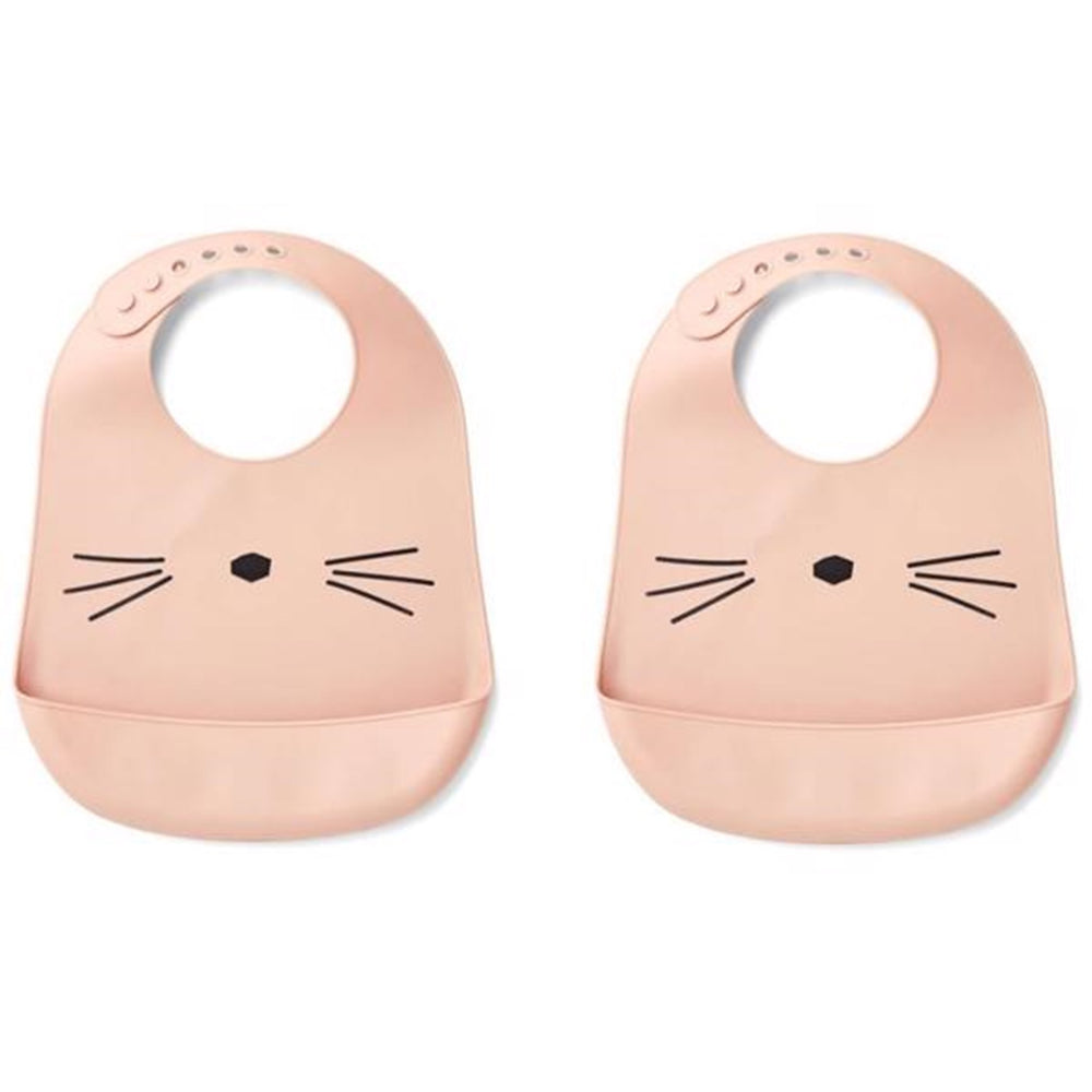 Tilda Silicone Bib Cat Rose 2 Pack