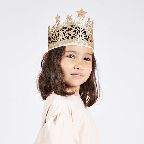 Meri meri kroon glitter - goud