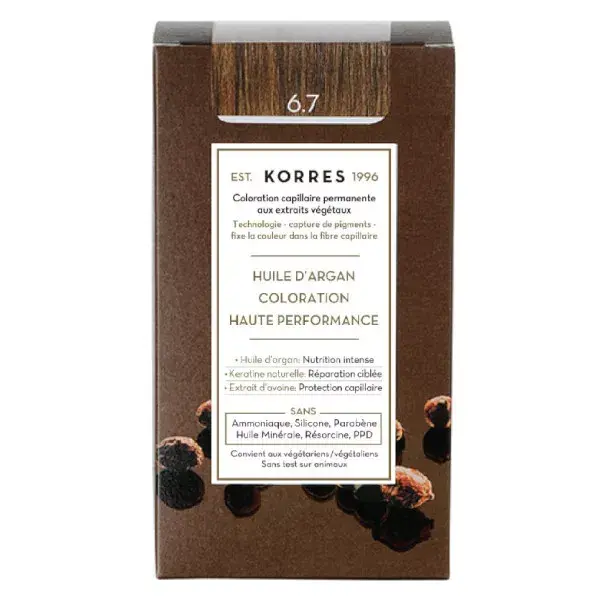 Korres Capillaire Coloration Permanente Blond Foncé Marron 6.7