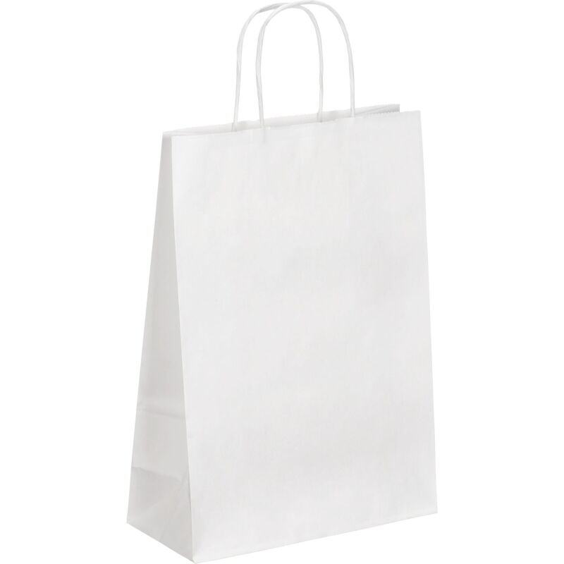 Sacs kraft blanc poignées torsadées qualité 90 g/m² - 50 sacs
