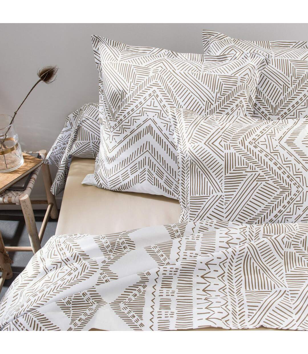 Drap plat 280x310 cm coton RAMATUELLE ecru ficelle
