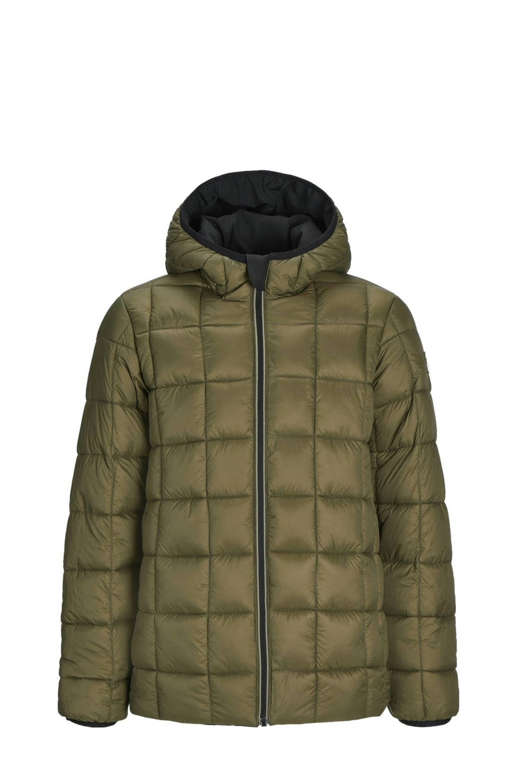 JACK & JONES reversible gewatteerde winterjas JPRBLUBROOK zwart
